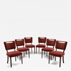 Set of Six Beech Dining Chairs by a European Cabinetmaker Europe ca 1950s - 4267415