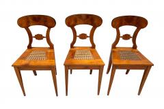 Set of Six Biedermeier Board Chairs Cherry Veneer Mesh Austria circa 1830 - 1103891