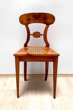 Set of Six Biedermeier Board Chairs Cherry Veneer Mesh Austria circa 1830 - 1103895