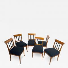 Set of Six Biedermeier Chairs Cherry Wood Ebony South Germany circa 1830 - 3402919