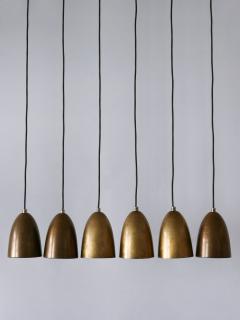 Set of Six Bronze Anodized Pendant Lamps or Hanging Lights 1980s Germany - 3916390