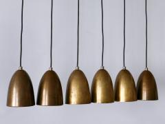 Set of Six Bronze Anodized Pendant Lamps or Hanging Lights 1980s Germany - 3916392