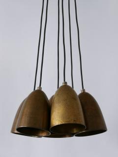 Set of Six Bronze Anodized Pendant Lamps or Hanging Lights 1980s Germany - 3916397