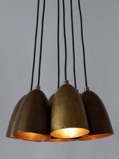 Set of Six Bronze Anodized Pendant Lamps or Hanging Lights 1980s Germany - 3916398