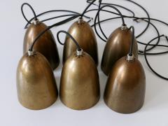 Set of Six Bronze Anodized Pendant Lamps or Hanging Lights 1980s Germany - 3916399