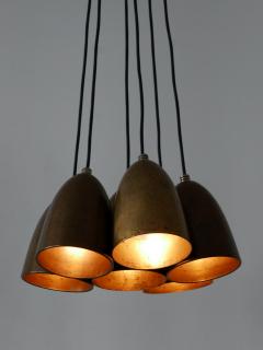 Set of Six Bronze Anodized Pendant Lamps or Hanging Lights 1980s Germany - 3916402