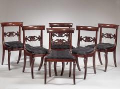 Set of Six Carved Mahogany Dining Chairs - 1227362