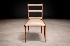 Set of Six Chairs in Hardwood Beige Leather Unknown 1950s - 4542640
