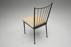 Set of Six Decorative Lacquered Metal Dining Chairs France 1950s - 4685154