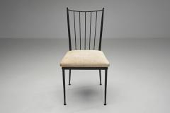 Set of Six Decorative Lacquered Metal Dining Chairs France 1950s - 4685155
