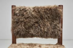 Set of Six Dining Chairs Upholstered in Sheepskin Europe ca 1960s - 4301547