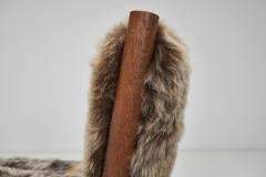 Set of Six Dining Chairs Upholstered in Sheepskin Europe ca 1960s - 4301550