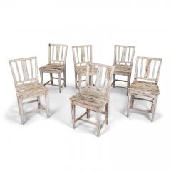 Set of Six Early 19th Century Painted Swedish Farm Dining Chairs - 3563050