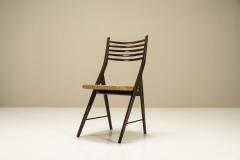 Set of Six Elegant Dining Chairs in Teak and Wicker Italy 1970s - 3086938