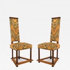 Set of Six English Arts Crafts Swirl Side Chairs - 1421749