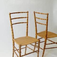 Set of Six Faux Bamboo Chiavarina Chairs Italy 1950s - 3447649