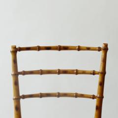 Set of Six Faux Bamboo Chiavarina Chairs Italy 1950s - 3447653