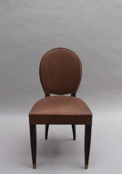 Set of Six Fine French Art Deco Ebonized Dining Chairs - 416863