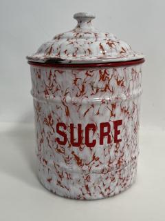Set of Six French Enameled Canisters - 4254817