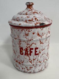 Set of Six French Enameled Canisters - 4254824