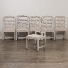 Set of Six Gustavian Period Painted Dining Chairs 19th c Swedish - 3599104