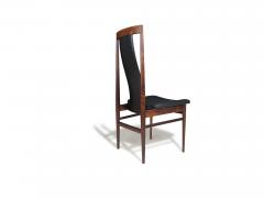 Set of Six High Back Brazilian Rosewood Dining Chairs Scandinavian c 1960s - 4132688