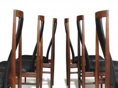 Set of Six High Back Brazilian Rosewood Dining Chairs Scandinavian c 1960s - 4132693