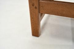 Set of Six High Back Oak and Rush Dining Chairs France ca 1950s - 4335507