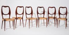 Set of Six Italian 1950s Beautifully Shaped Chairs - 4548034
