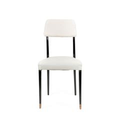 Set of Six Italian Muslin Ebonized Side Chairs - 1378343