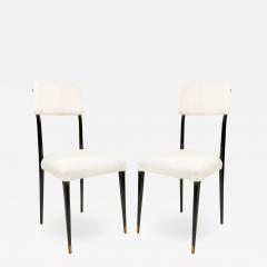 Set of Six Italian Muslin Ebonized Side Chairs - 1382884