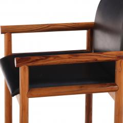 Set of Six Italian Olive Wood Armchairs C 1965  - 4727293
