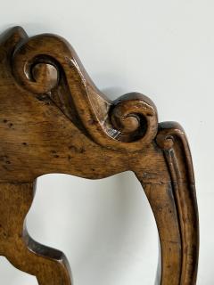 Set of Six Italian Rococo Style Carved Walnut Side Dining Chairs - 4523944