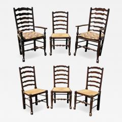 Set of Six Late Georgian Elmwood Windsor Dining Chairs - 3801144