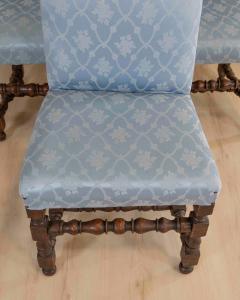 Set of Six Lombard Walnut Reel Turned Dining Chairs Early 18th Century - 4571734