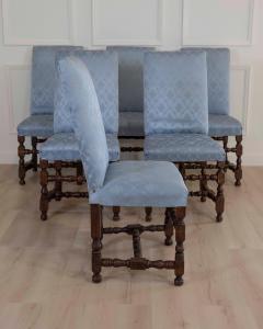 Set of Six Lombard Walnut Reel Turned Dining Chairs Early 18th Century - 4571739