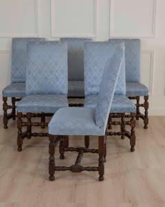 Set of Six Lombard Walnut Reel Turned Dining Chairs Early 18th Century - 4571740