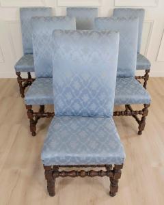 Set of Six Lombard Walnut Reel Turned Dining Chairs Early 18th Century - 4571758