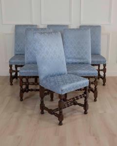 Set of Six Lombard Walnut Reel Turned Dining Chairs Early 18th Century - 4571805