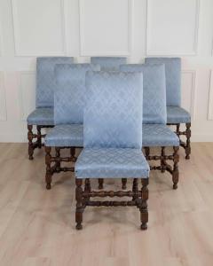 Set of Six Lombard Walnut Reel Turned Dining Chairs Early 18th Century - 4571813