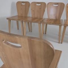 Set of Six Mid Century Modern Rustic Pine Chairs Finland 1950s - 4649374
