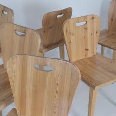 Set of Six Mid Century Modern Rustic Pine Chairs Finland 1950s - 4649379