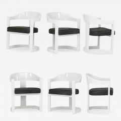 Set of Six Onassis White Lacquer Chairs Karl Springer - 332442
