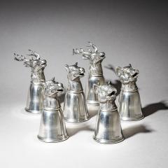 Set of Six Pewter Stirrup Cups by Forst Italy 1970s - 4436022