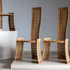 Set of Six Rattan Side Chairs attr to Danny Ho Fong for Tropi Cal Italy 1970s - 3812082