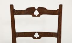Set of Six Rustic Italian Walnut Ladder Back Chairs Tuscany 1960 - 4783963