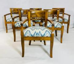 Set of Six Solid Wood Dining Room Armchairs USA 1970s - 3948776