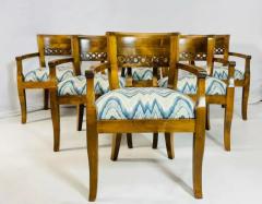 Set of Six Solid Wood Dining Room Armchairs USA 1970s - 3948777