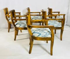 Set of Six Solid Wood Dining Room Armchairs USA 1970s - 3948779