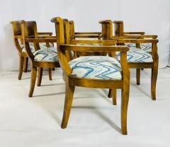 Set of Six Solid Wood Dining Room Armchairs USA 1970s - 3948780